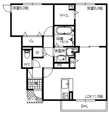 パストラル小野 間取り図
