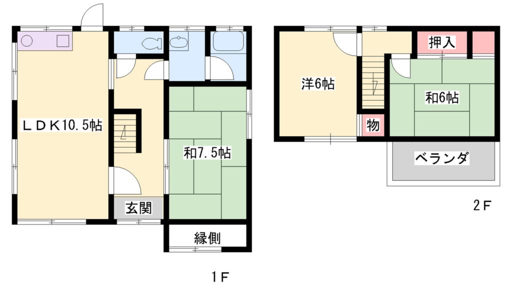 大野貸家 間取り図