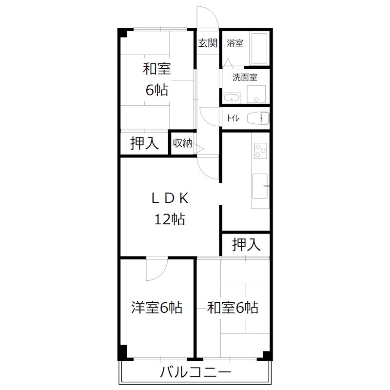 高砂ハイツ 間取り図