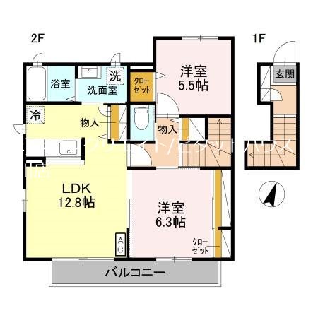 メゾン・ド・モンテヴァンＢ棟 間取り図