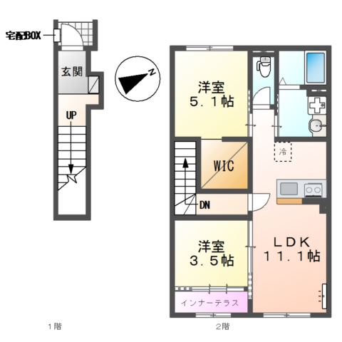 加古川市尾上町池田　アパート新築 間取り図