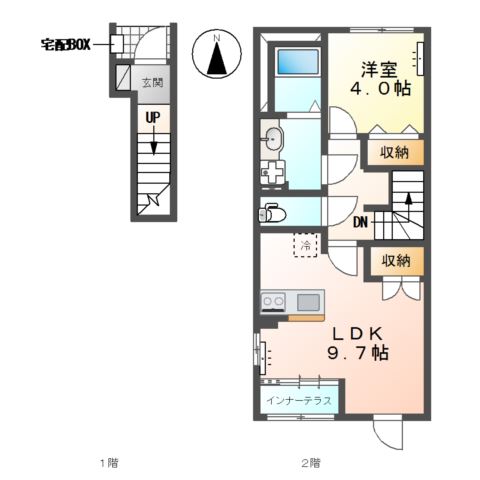 高砂市米田町米田新築アパート 間取り図