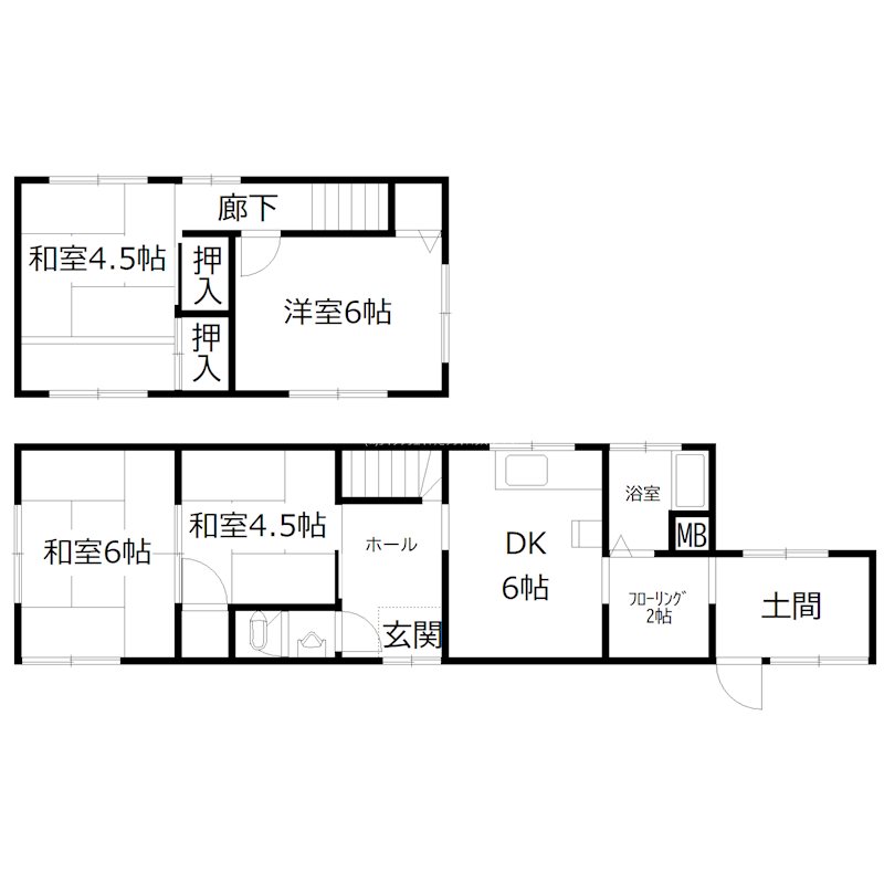 西浜町北脇 貸戸建 間取り図