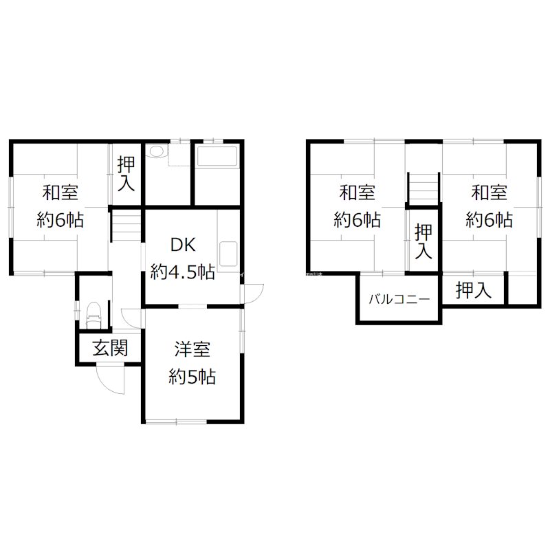 平岡町新在家 戸建 間取り図
