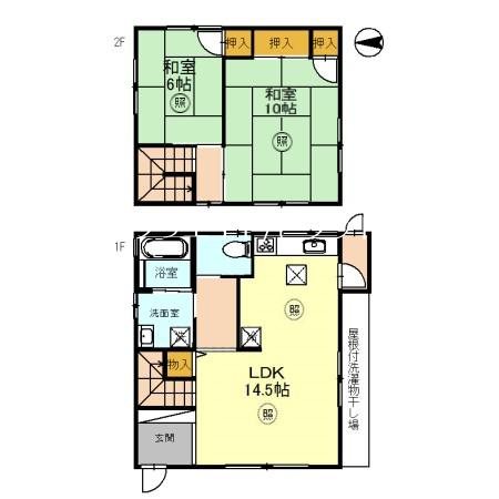 間取り 上野戸建D-room 間取り図
