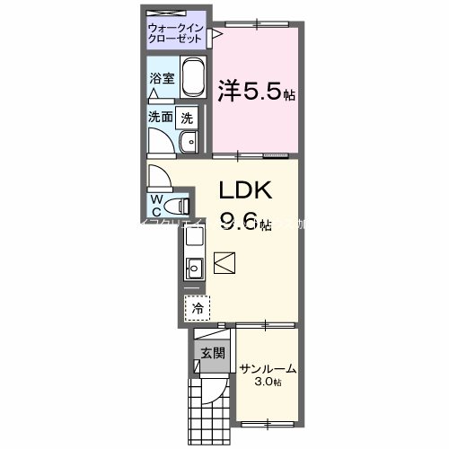 野口町水足アパート 間取り図