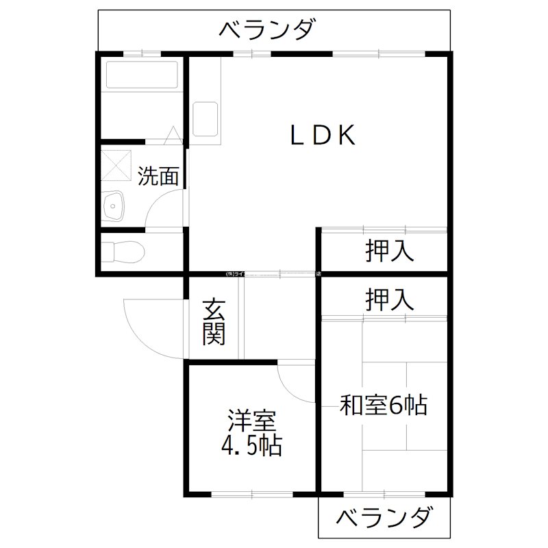 ニッセイ曽根コーポ　２ 間取り図