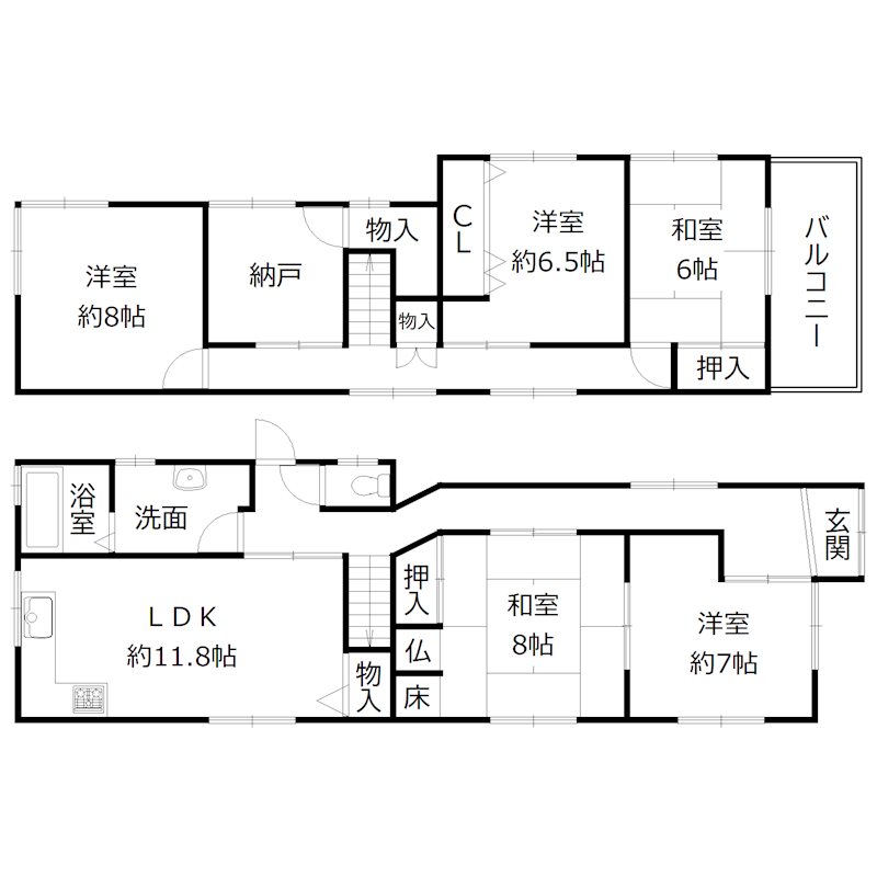 野口町坂井　戸建て 間取り図