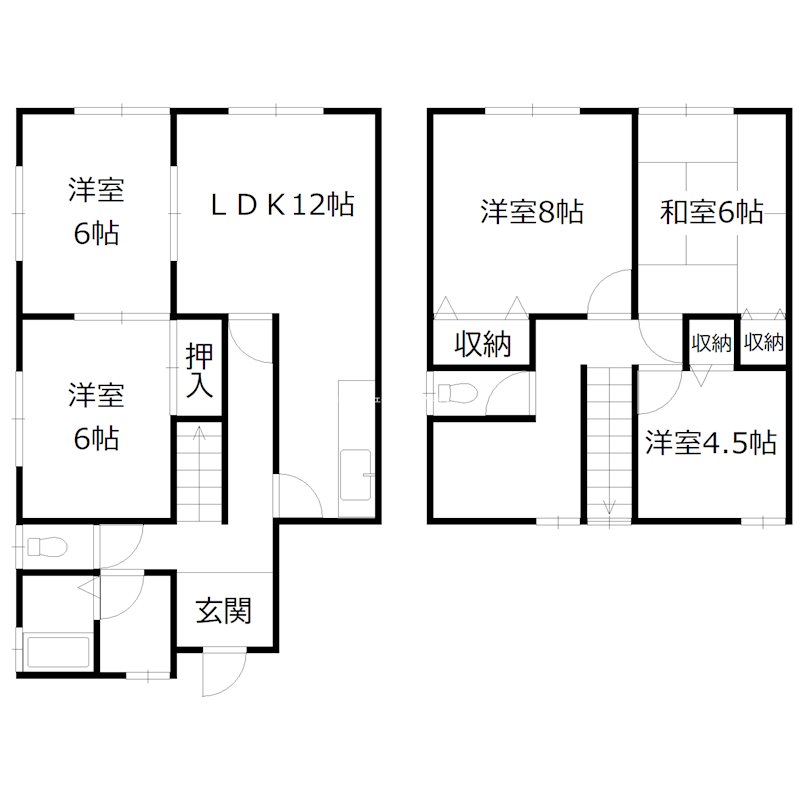南備後貸家  間取り図
