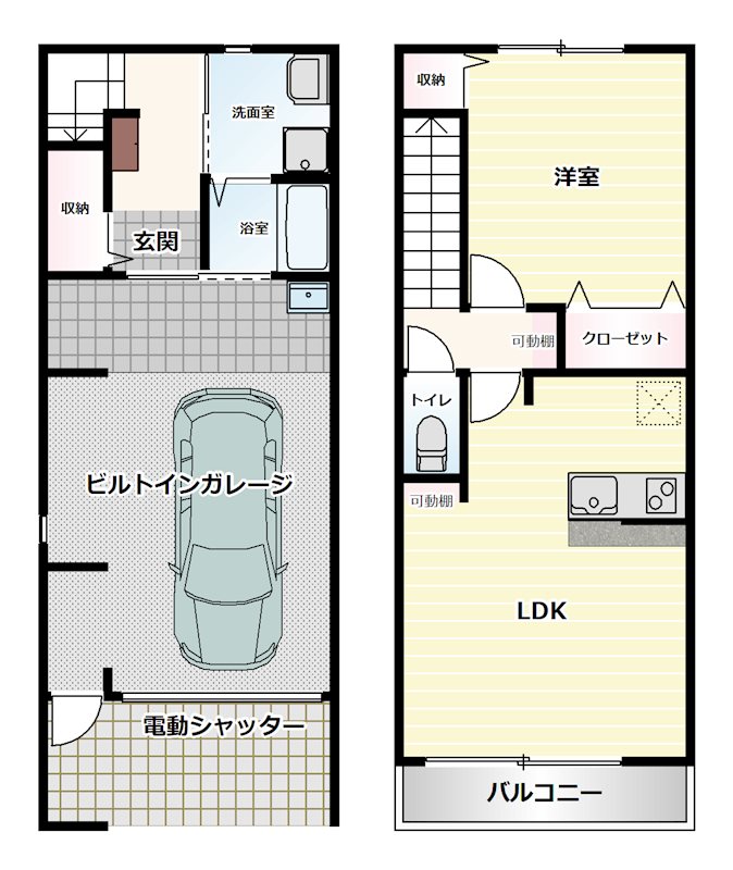ベース　ガレージ 間取り