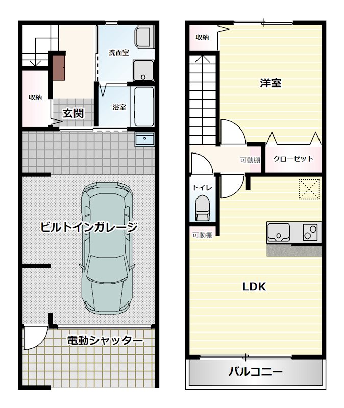 ベース　ガレージ 間取り
