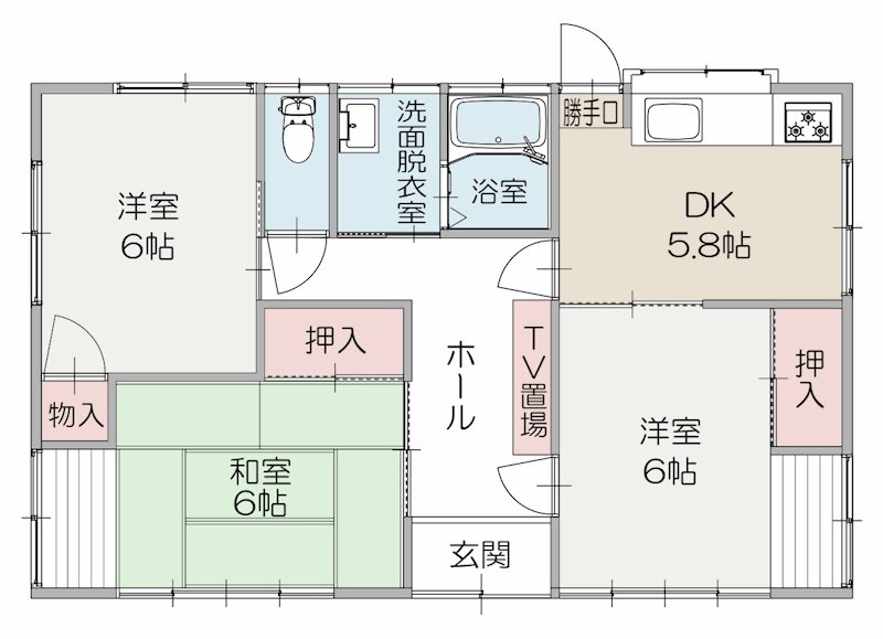 若松町戸建借家 間取り