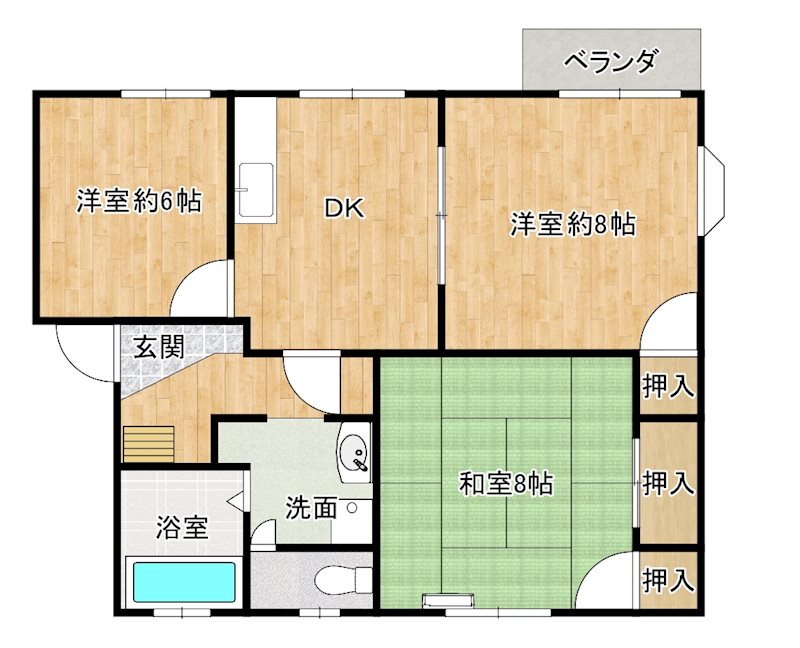 ハイツあきくさＢ 間取り