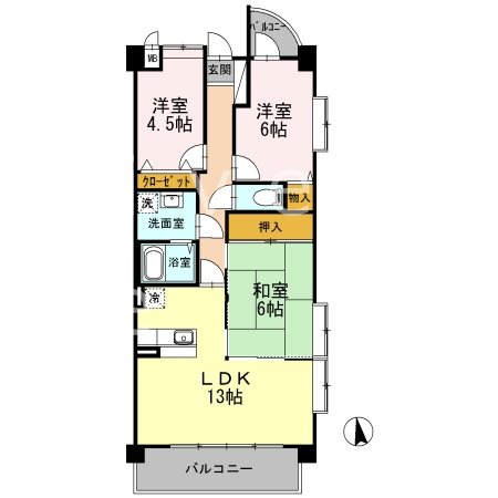 プラザハイツ二ツ屋A棟 間取り