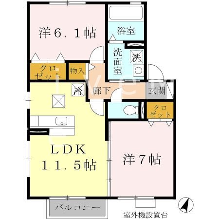 ウィルモア垂水C棟  間取り