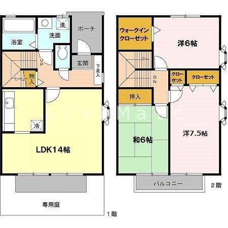 クレールタウン立花B棟 間取り