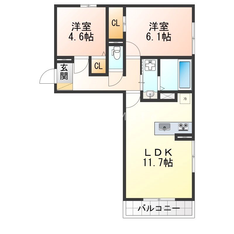 Villa le Euphoria AKASHI・OKUBOCHO 間取り