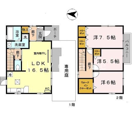 多井畑南町戸建賃貸D棟 間取り