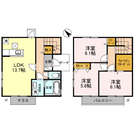I-RiverCourt 1E棟 間取り