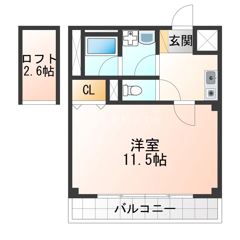 ルームズ学園北町 間取り