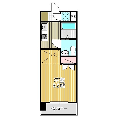 ｷﾞｬﾗﾝﾃｨ-21博多　ＯＲＩＥＮＴ　ＢＬＤ　№66 間取り