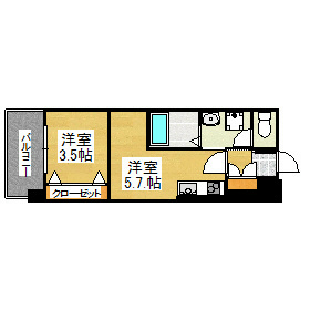 Ｖ－ＴＯＷＥＲ天神№60  間取り