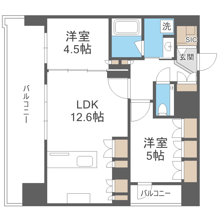 シーズンフラッツ渡辺通 間取り