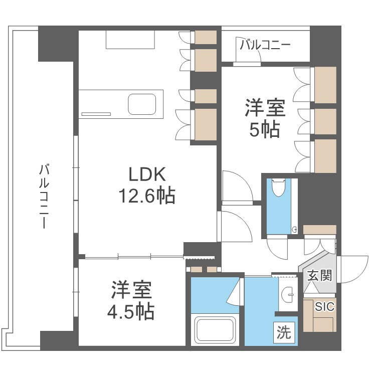 シーズンフラッツ渡辺通 間取り