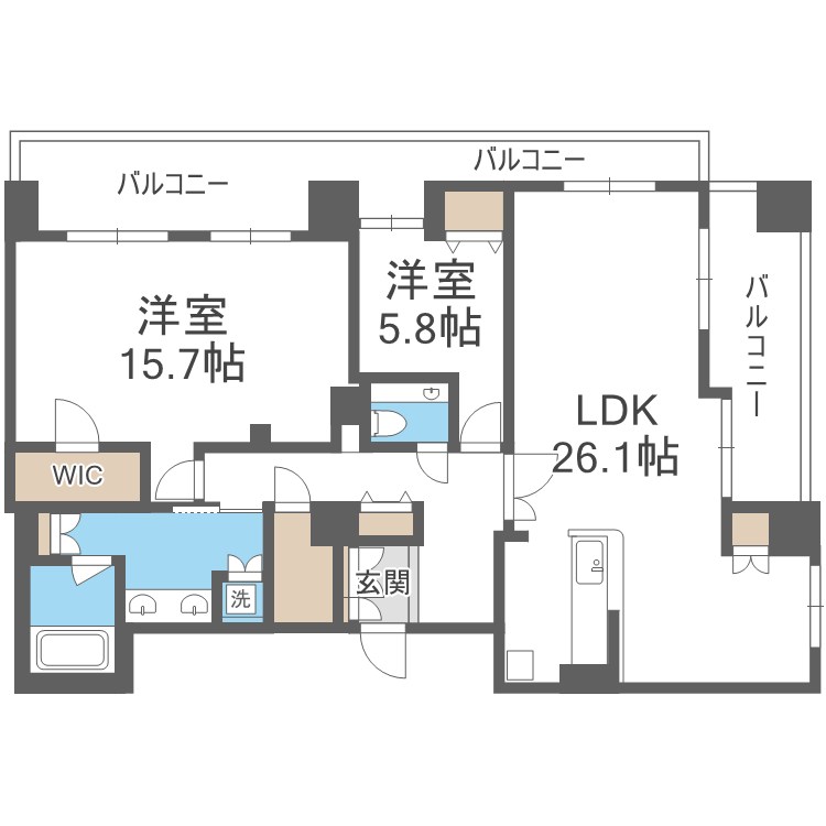 天神プレイスウェスト棟 間取り