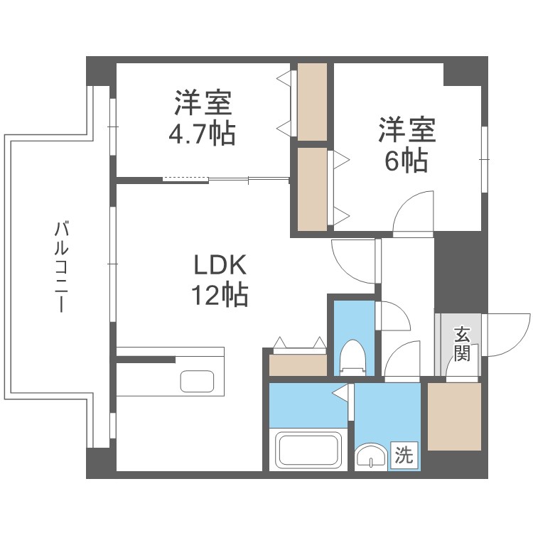 MODERN PALAZZO博多ﾃﾞｭｵｸﾞﾗﾝﾃﾞEAST 間取り