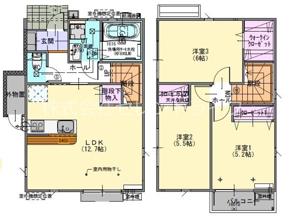 シュドソレイユ　A・B棟 B102号室 間取り