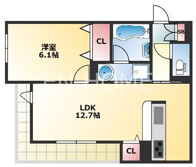 La Suite上町台 103号室 間取り