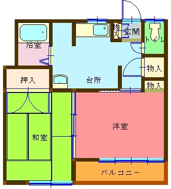 コーポもがみ幸町 103・105号室 間取り