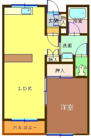 クレセントハウス亀ヶ崎 202・208（5月中旬）号室 間取り