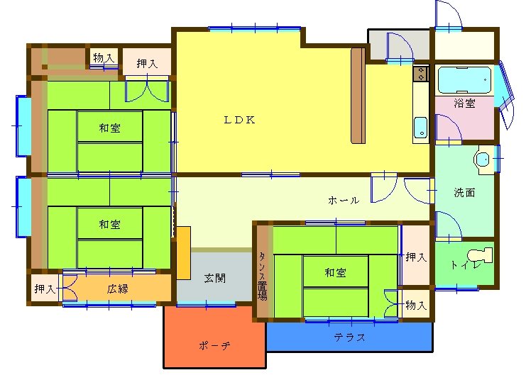 庄内町大真木貸家 間取り