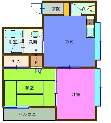 ユートピア日の出 D号室 間取り