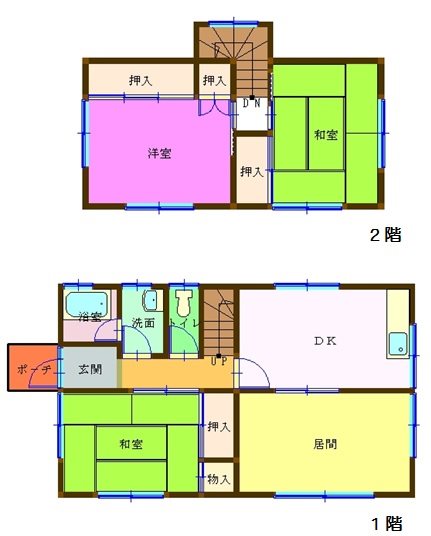 亀ケ崎三丁目貸家 間取り