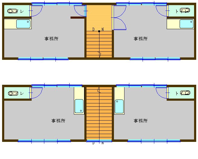 酒田市若宮町一丁目貸事務所 2階右号室 間取り