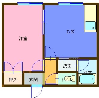 コーポレインボウ 2C号室 間取り