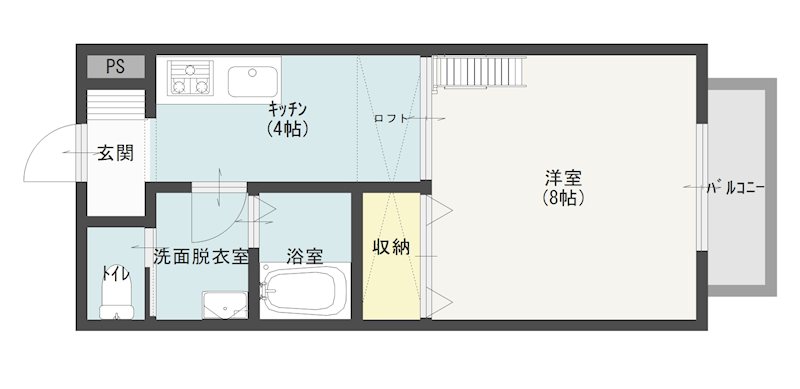 スワンハイツ高見台 1B・1D（5月末退去）・2B（空室）号室 間取り