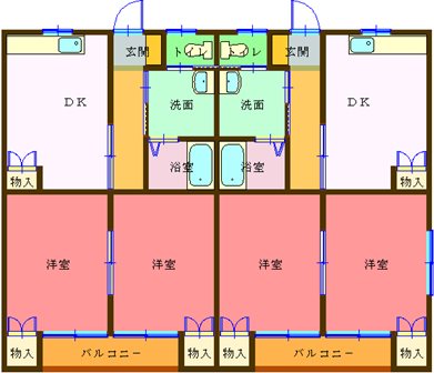 セントラルコーポ 105・107号室 間取り