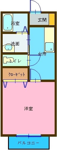 スカイブルー鳥海Ⅱ号館 201号室 間取り