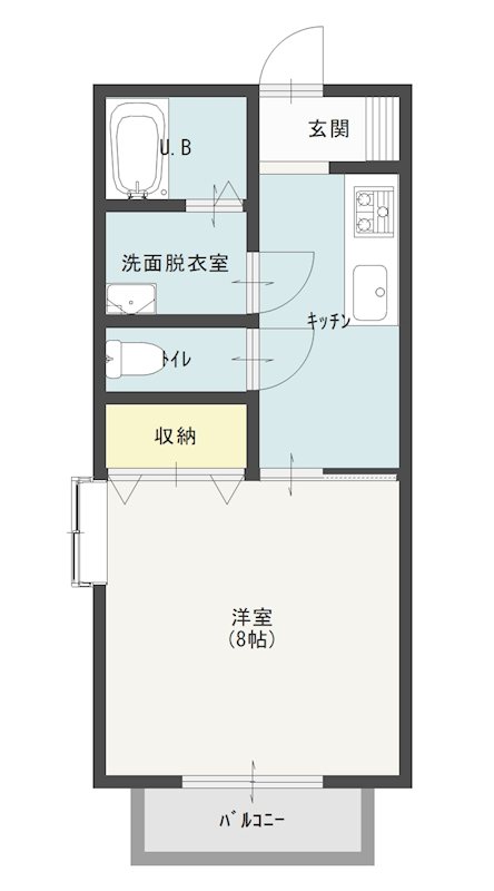 スカイブルー鳥海Ⅱ号館 201号室 間取り