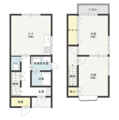 ディズニーカスタムB棟  A号室 間取り
