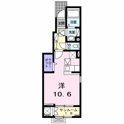 オーブ 101号室 間取り