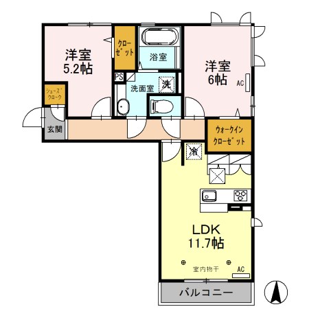 ロイジェントパークスレイクタウンⅢ　K 間取り図