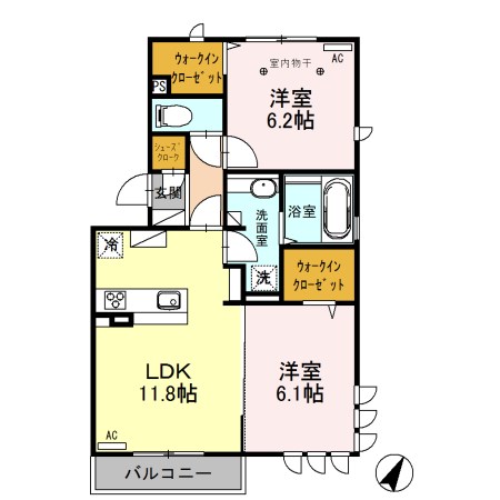 ロイジェントパークスレイクタウンⅡ　L 間取り図
