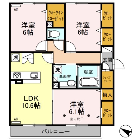 ロイジェントパークスレイクタウンⅡ　J 間取り図