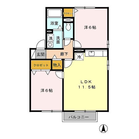 シャローム　E 間取り図