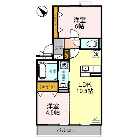 アンクレージュ　B 間取り図